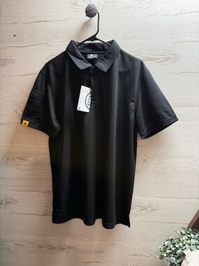 NWT ZITY Black pullover polo golf shirt size L